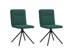 Vidaxl Cadeiras De Jantar 2 Pcs Tecido Verde-escuro