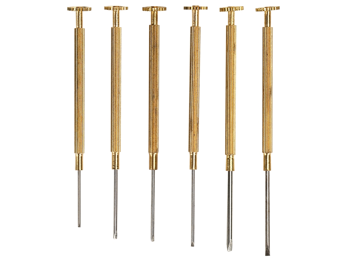 Kit 6 Chaves de Fenda de Cobre para Reparo de Relógios, Óculos e Computadores