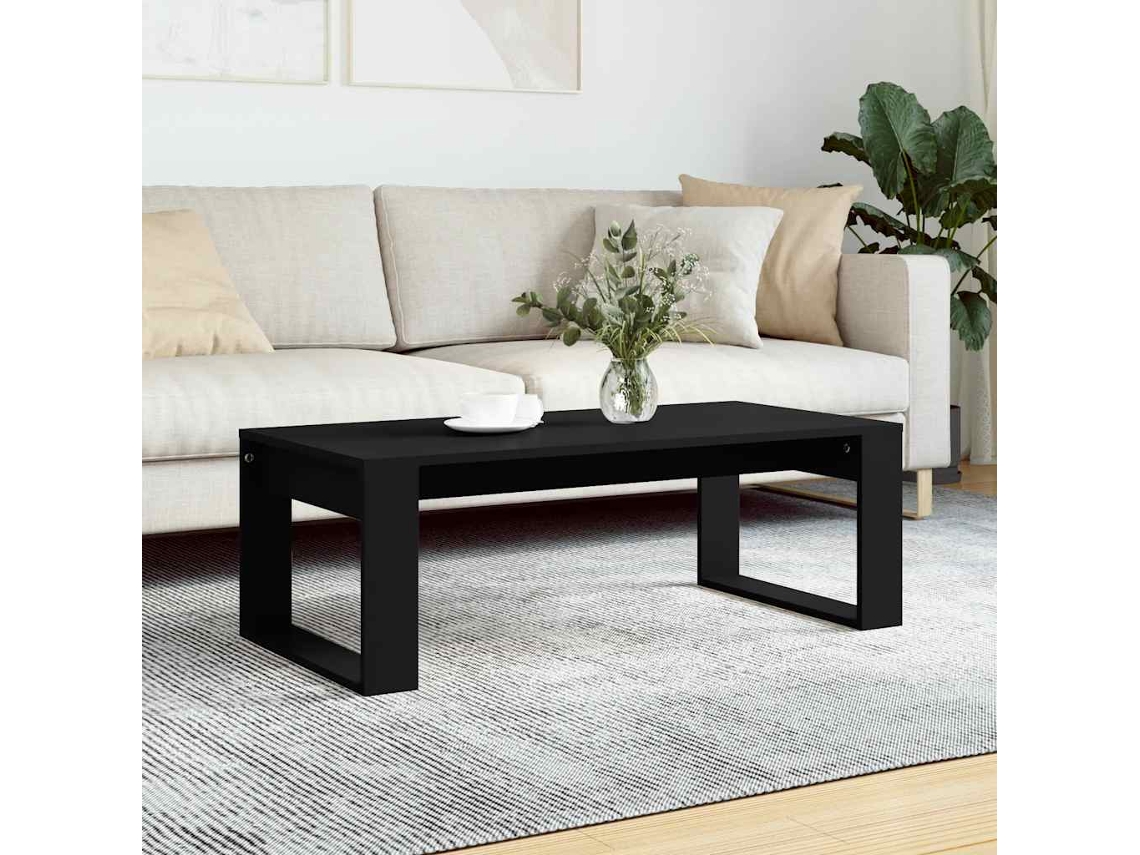 SYFAX™ Mesa de Centro 102x50x35 Cm Derivados de Madeira Preto