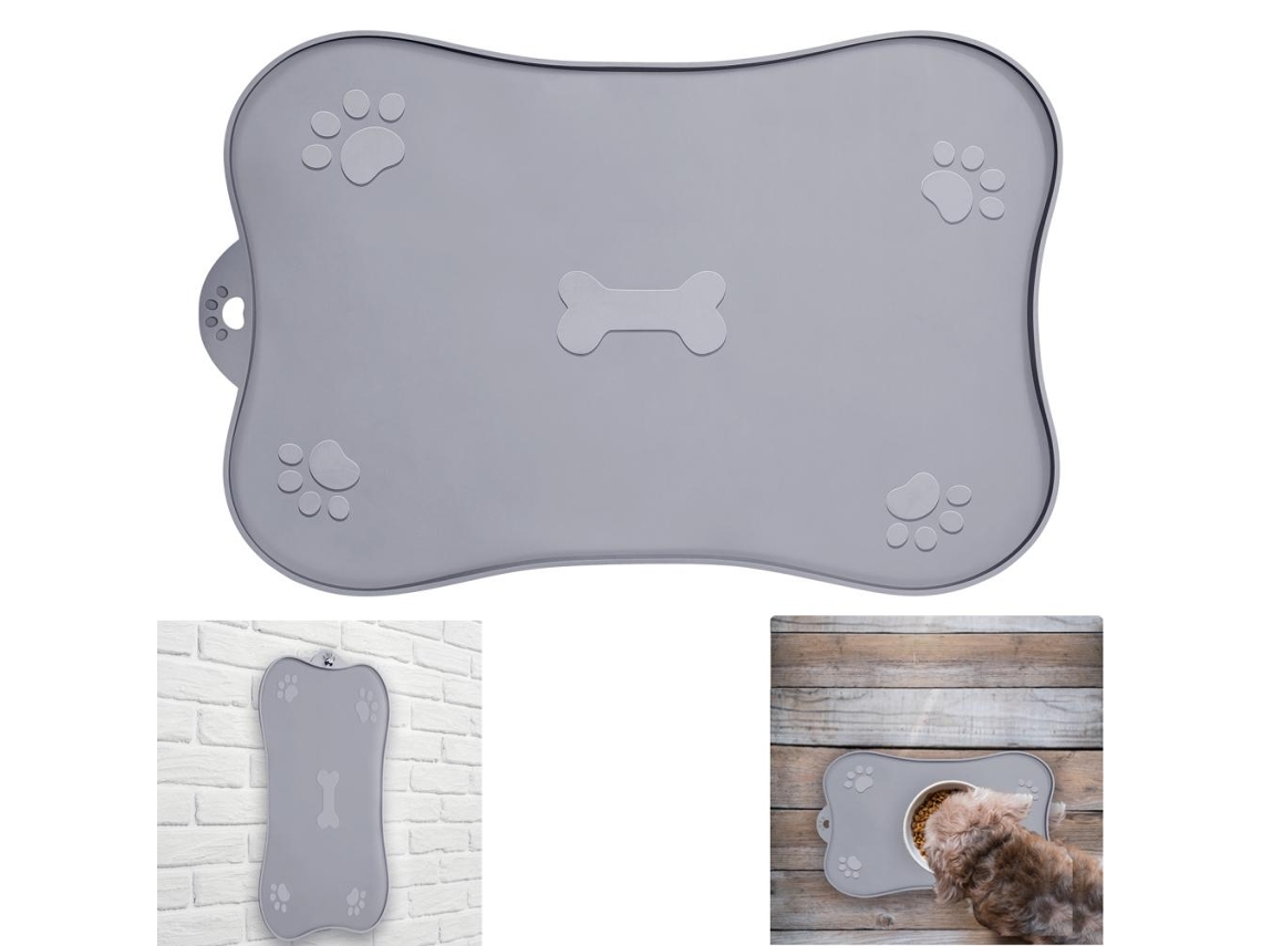 Tapete de silicone para alimentação de cães e gatos LAXISCREED, impermeável e antiderrapante
