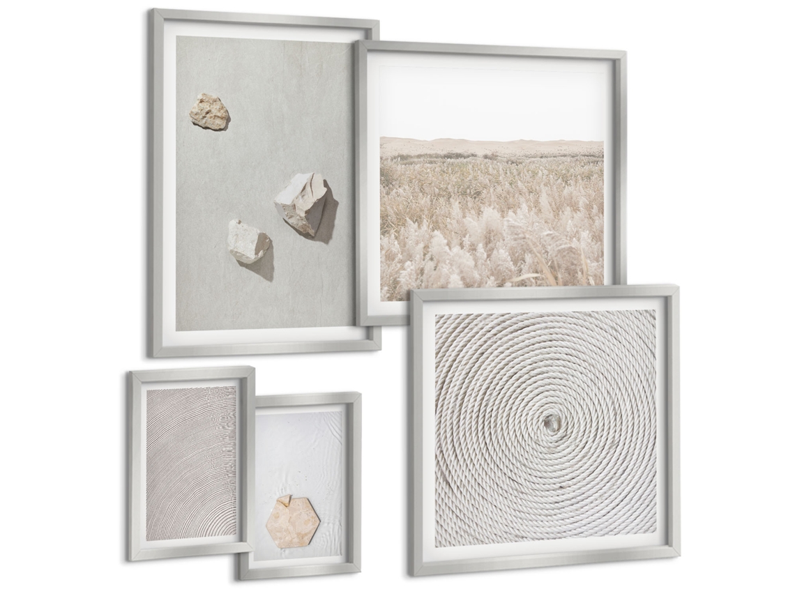 Conjunto De Pinturas Texturas Claras De Areia Boho Espelharte (5 Peças)