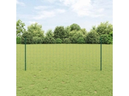 Vidaxl Cerca Euro Com Poste 25 X 1 M Aço Revestido De Pvc Verde Malha