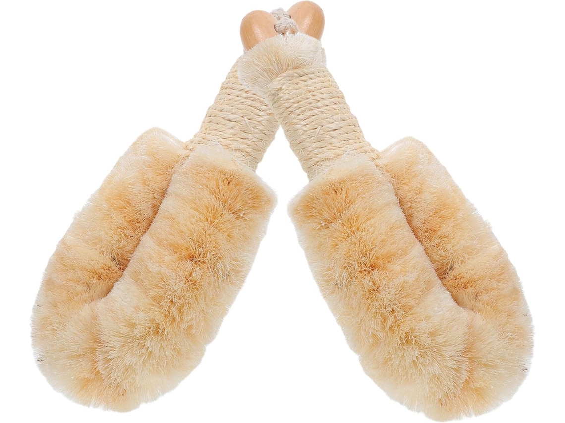 Conjunto De 2 Escovas Banho Esfoliantes Sherchpry Em Sisal Natural, Tamanho Grande, Escovas Corporais Secas Com Fibras