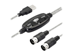 Adaptador de cabo USB MIDI, USB tipo A macho para MIDI DIN interface de cabo de entrada/saída de 5 pinos com indicador LED Wellngs Slowmoose
