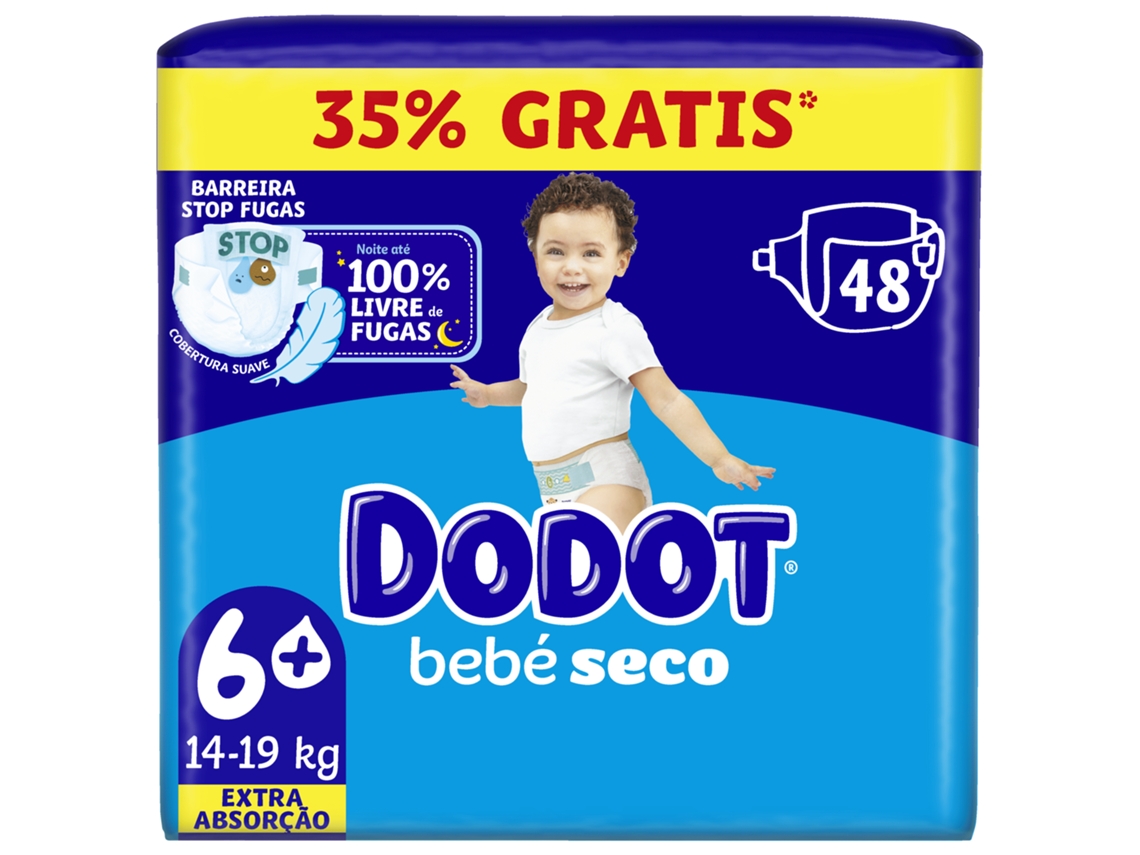 Fraldas Bebé Seco Extra 14-19kg T6+ Dodot
