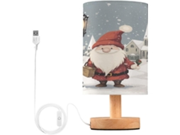 Abajur De Cabeceira Em Formato Gnomo Natalino Para Quarto, Luminária De Cabeceira Led, Luminária De Leitura Com Cúpula