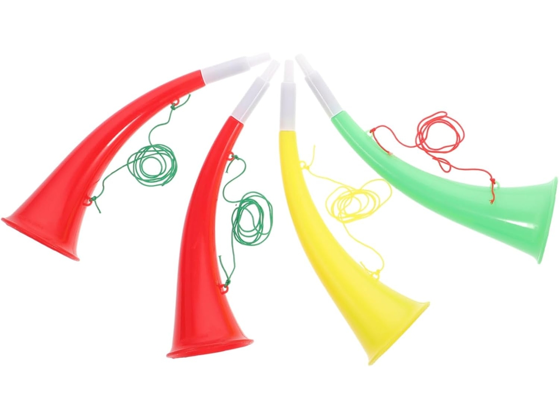 Kit 4 Trompetes Sonoros Infantil, Brinquedos para Festas e Acessórios de Futebol CHABERLU