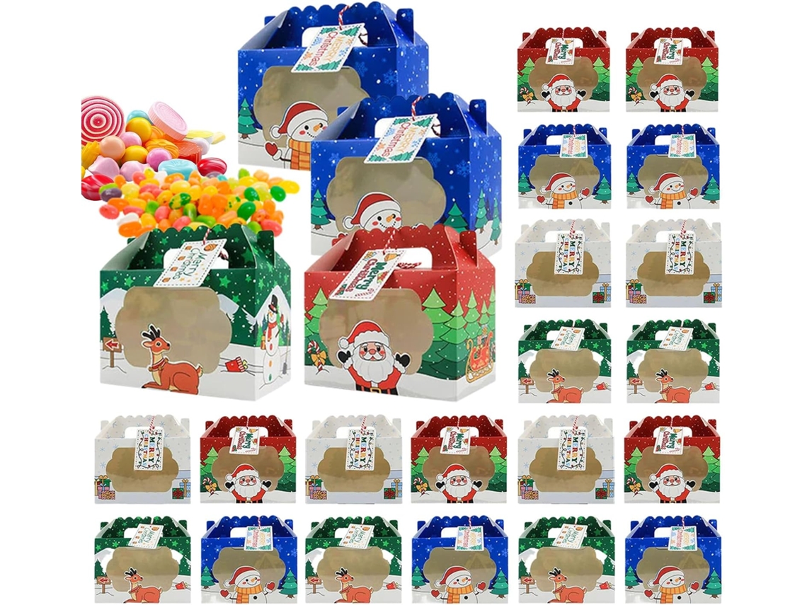 Slowmoose Caixas Natal Doces 24un Janela, Presente, Biscoitos, Bolos.