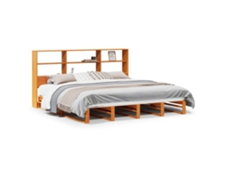 Bookcase Bed, Bookcase Beds Vidaxl Marrom Madeira De Pinho (200 X 200 Cm)