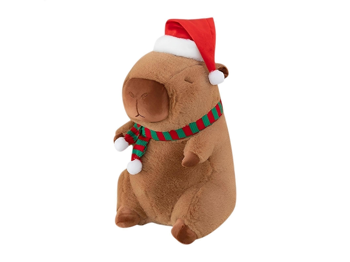 Peluche Capivara Com Chapéu De Pai Natal, 13,8 Polegadas