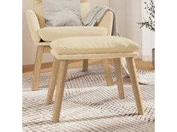 Vidaxl Apoio De Pés 45x29,5x35 Cm Veludo Branco Nata