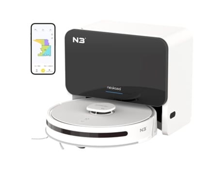 Aspirador de Pó Robô NEAKASA Nomo N3 com Estação de Esvaziamento Automático 4000Pa Sucção Lds Slam Navegação 2.5L Lixeira