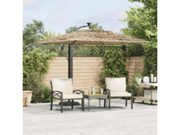 Protetor solar de jardim com poste de pedra 246x246x230 cm castanho Dkd Home Decor