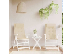 Vidaxl Almofadões P/ Cadeira Encosto Alto 2 Pcs Tecido Oxford Bege
