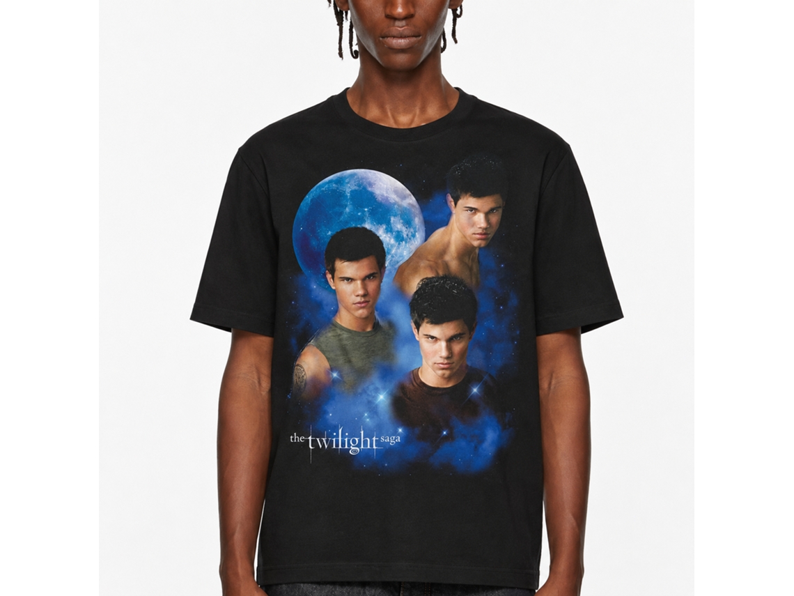 Rockinstone Twilight Movie Jacob And Moon Black Adult T-shirt Size:xxxl