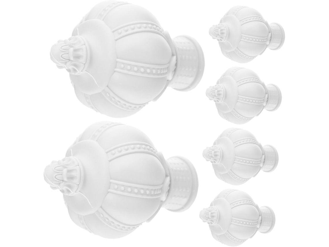 Conjunto De 6 Ponteiras Decorativas De Plástico Para Varão De Cortina, Acessórios Para Sala De Estar, Quarto, Escritório E Casa.