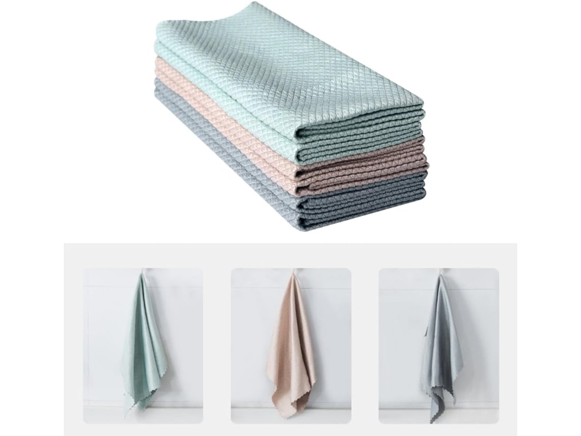 Conjunto De 6 Panos De Limpeza Material Absorvente, Para Vidros E
