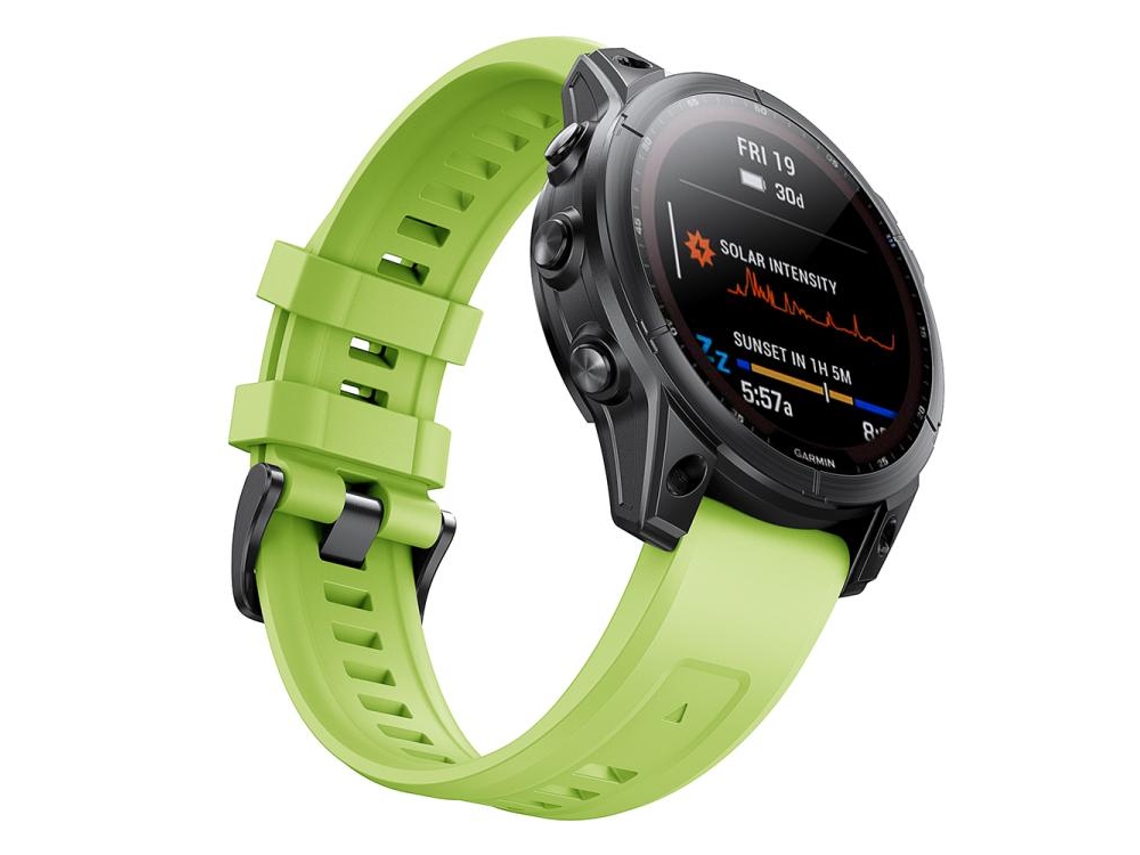 Bracelete Garmin Quickfit Silicone Ladder Fivela de Aço Preto e Azul Verde XIAOMOYU (26mm)