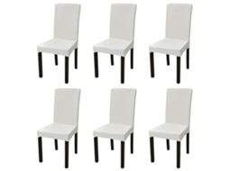 Vidaxl 6 Pcs Capas Extensíveis Para Cadeiras Cor Creme