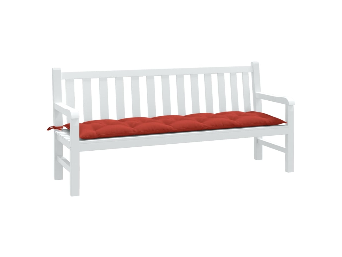 Vidaxl Almofadão P/ Banco Jardim 180x50x7 Cm Mesclado Tecido Vermelho