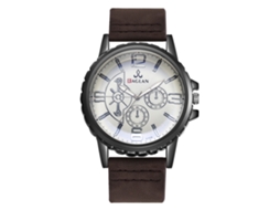 Reloj De Cuarzo Para Hombre Con Correa De Pu Casual Y Elegante Estilo Business Marrón Oscuro