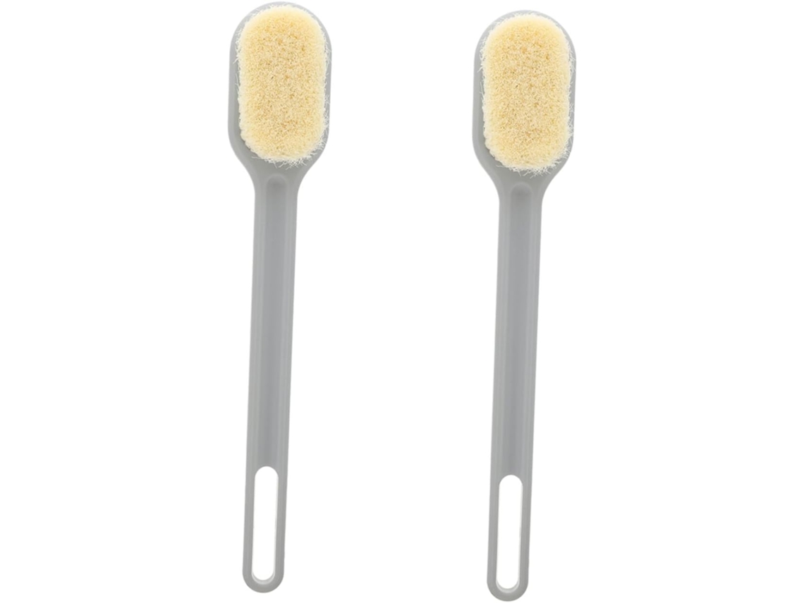 Conjunto De 2 Escovas Massagem Vicasky Com Cabo Longo E Cerdas Nylon Macio Para Banheiro