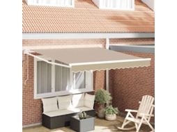 Vidaxl Toldo Retrátil Bege 350 X 250 Cm Poliéster E Metal