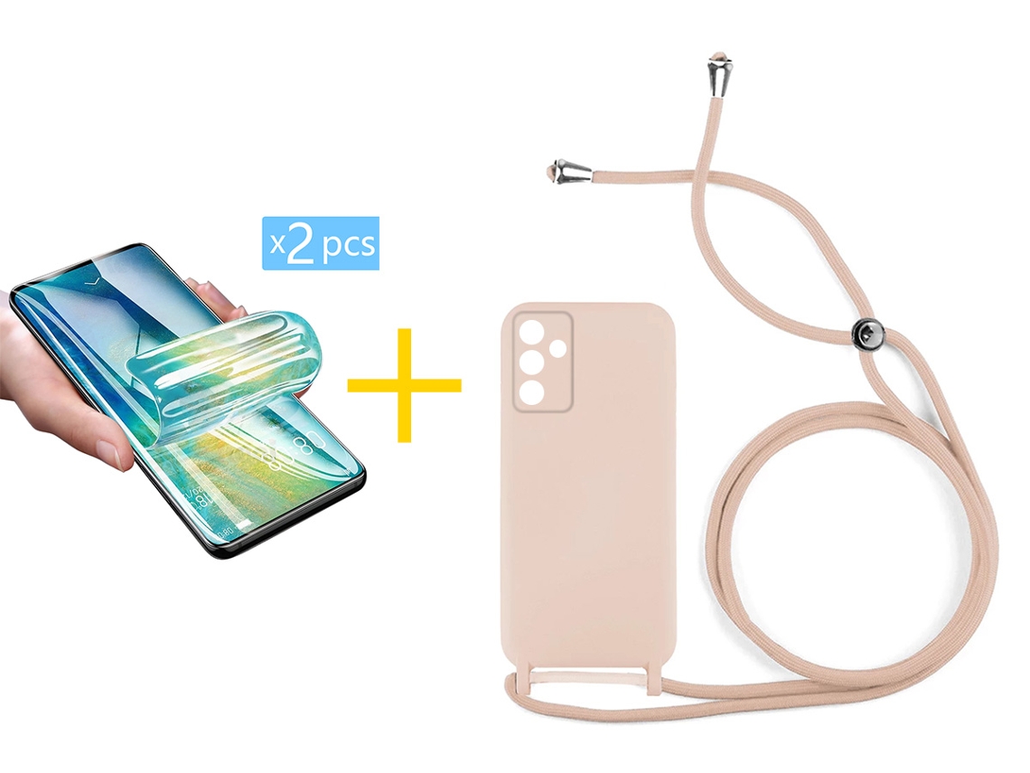 Pack 2 x Película de Hidrogel + Capa SKYHE Samsung Galaxy S25 5G Gel Rope Rosa Pastel