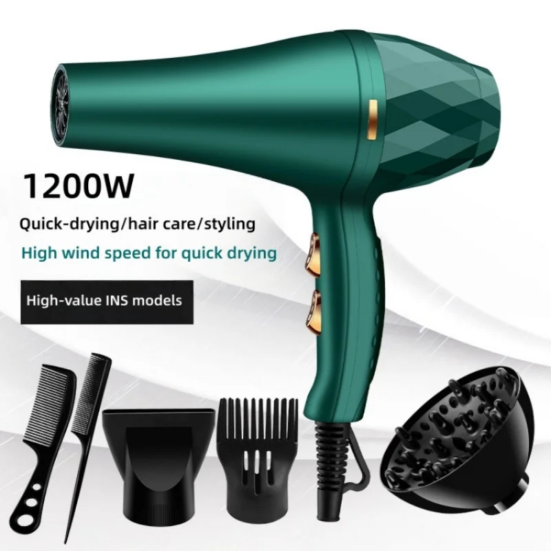(verde) Secador De Cabelo De Secagem Rápida Com Difusor De Luz Azul