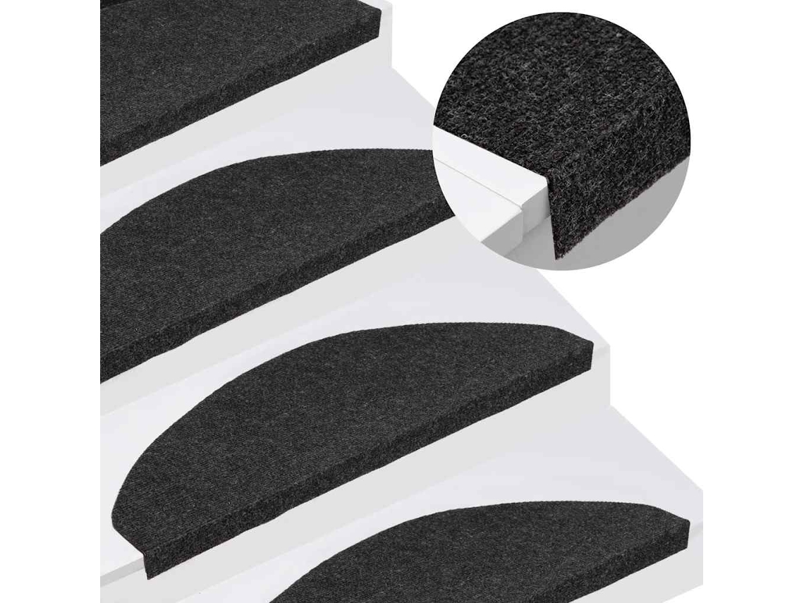 Vidaxl Tapetes De Escada Adesivos 20 Pcs 65x22,5x3,5 Cm Preto