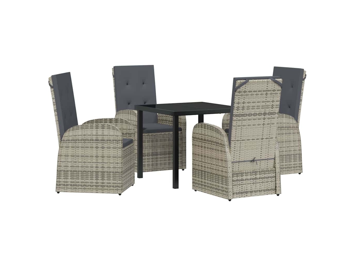 Maison Exclusive - Conjunto De Jantar Para Jardim 5 Pcs Cinzeto Vime Pe