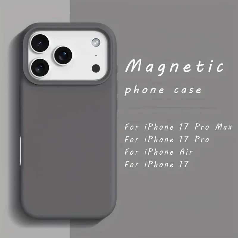 Capa Protetora Magsafe Para Iphone (cinza, Iphone 17), Feita De Silicone Líquido.