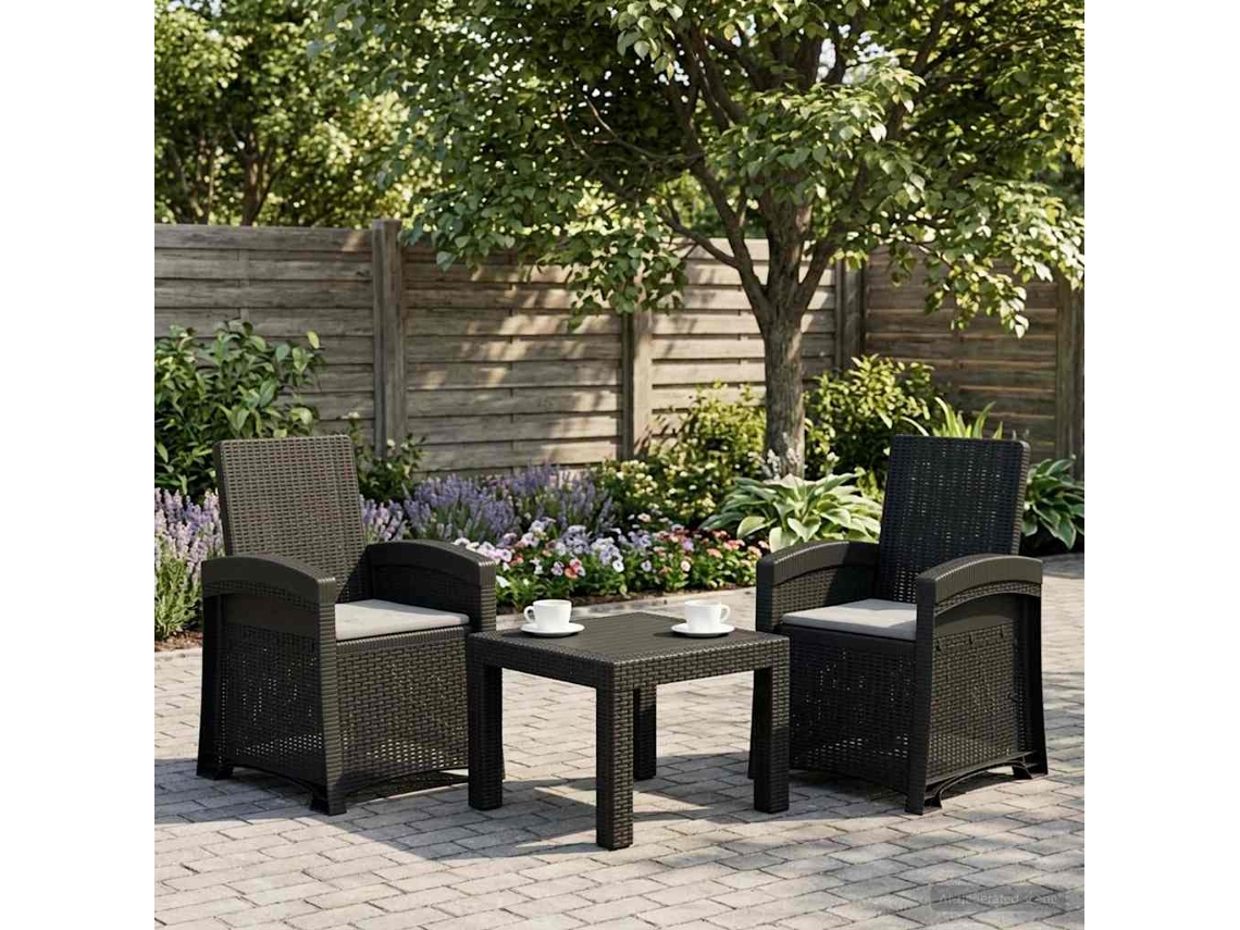 Vidaxl Cadeira De Jardim Reclinável Com Aparência De Rattan 2 Unid. Pp