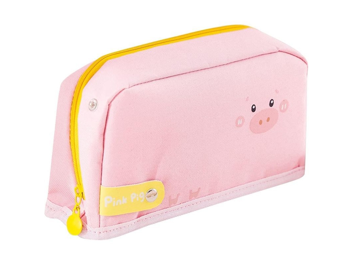2026 estuche Plegable para Lápices Creativo Cartoons de Gran Capacidad Material de Calidad Rosa 10x19x6cm