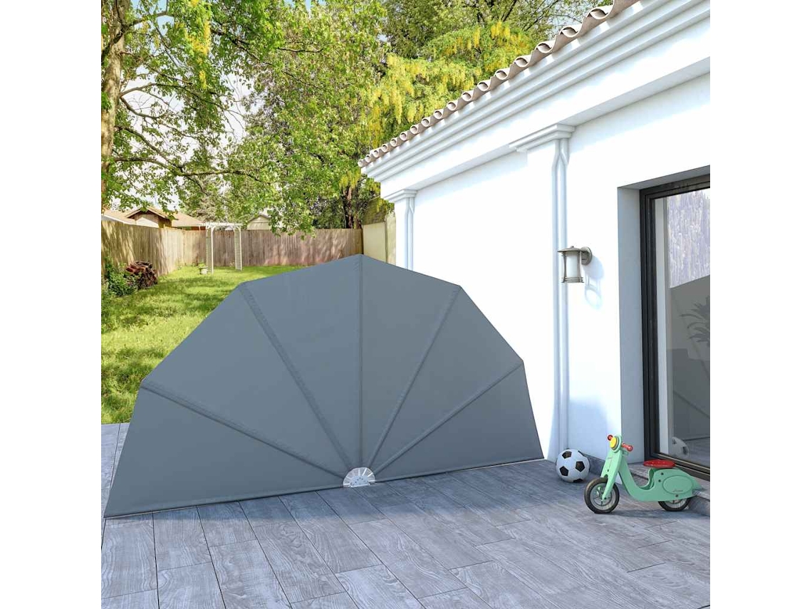Vidaxl Toldo Lateral Dobrável Para Terraço 200 Cm Cinzento