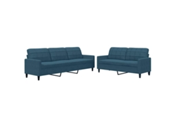 Maison Exclusive - 2 Pcs Conjunto De Sofás Com Almofadões Veludo Azul