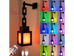 Luminária Noturna Pixelada Em Formato De Lanterna, Controle Remoto Rgb De 16 Cores, Design Recarregável Via Usb, Ideal Para Fantasias E Cosplay