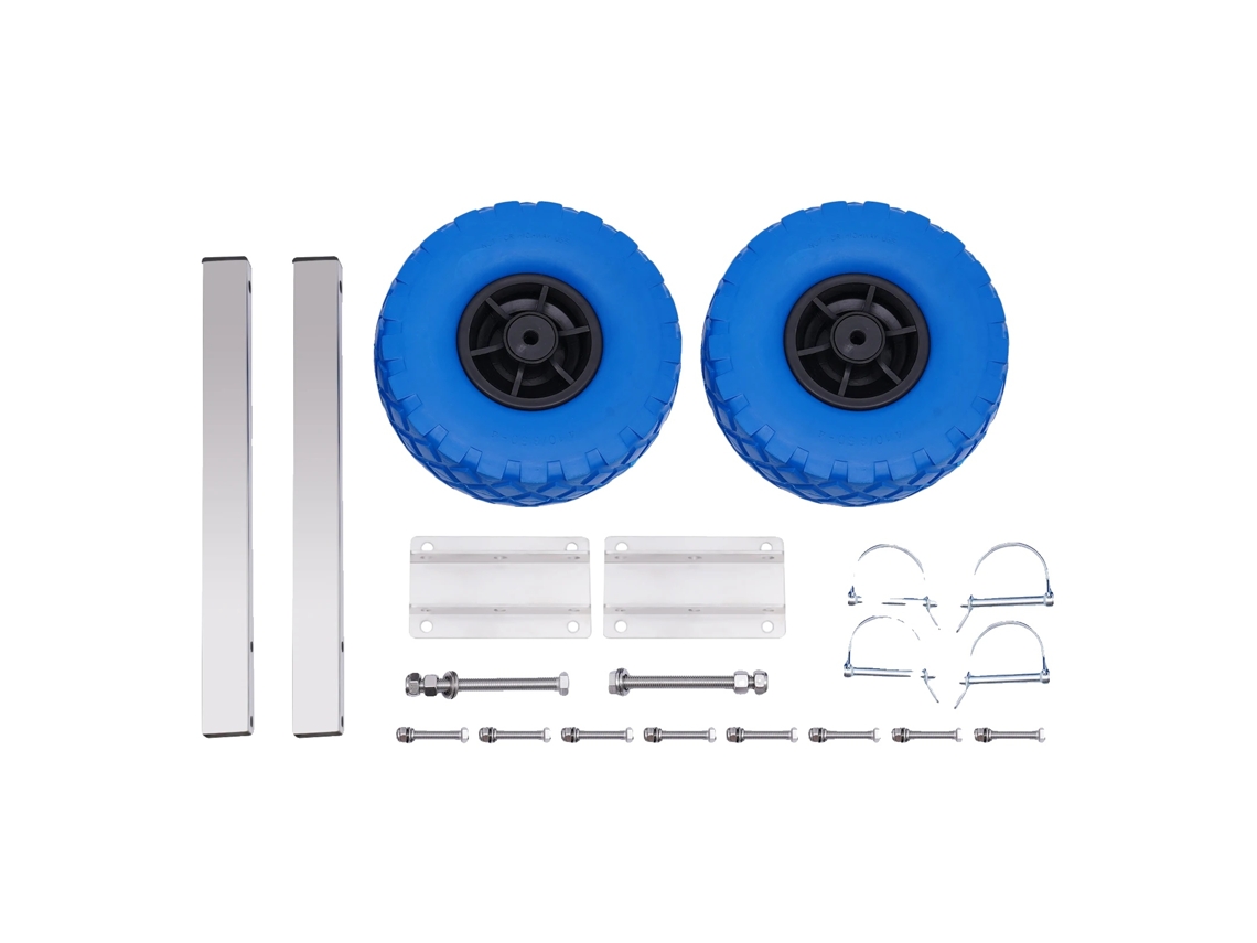 Conjunto De Rodas Para Trailer De Barco Inflável, Construção Durável, Alta Capacidade De Carga, Azul