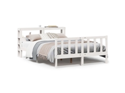 Bed Frame, Bed Frames Vidaxl Branco Madeira De Pinho (150 X 200 Cm)