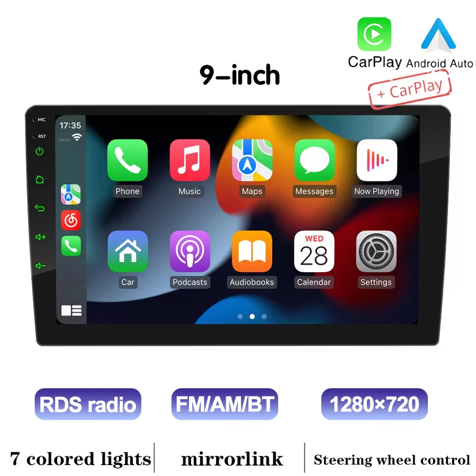 (carplay) Sistema Multimídia Automotivo Android 2din, Navegação Carplay Sem Fio De 7 A 10 Polegadas