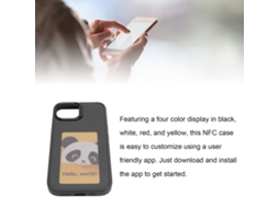 Aetheria capa de Telefone Smart Nfc com Tela de Tinta Diy Projeção App Tpu Quadro de Alumínio Preto para Iphone 15