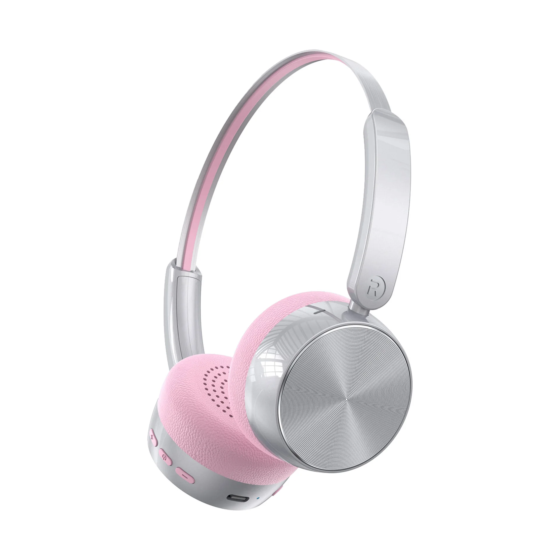 Fones de ouvido Bluetooth (Rosa) 5,4 Polegadas, Estilo Circum-aural, Bateria de Longa Duração e Microfone Embutido.