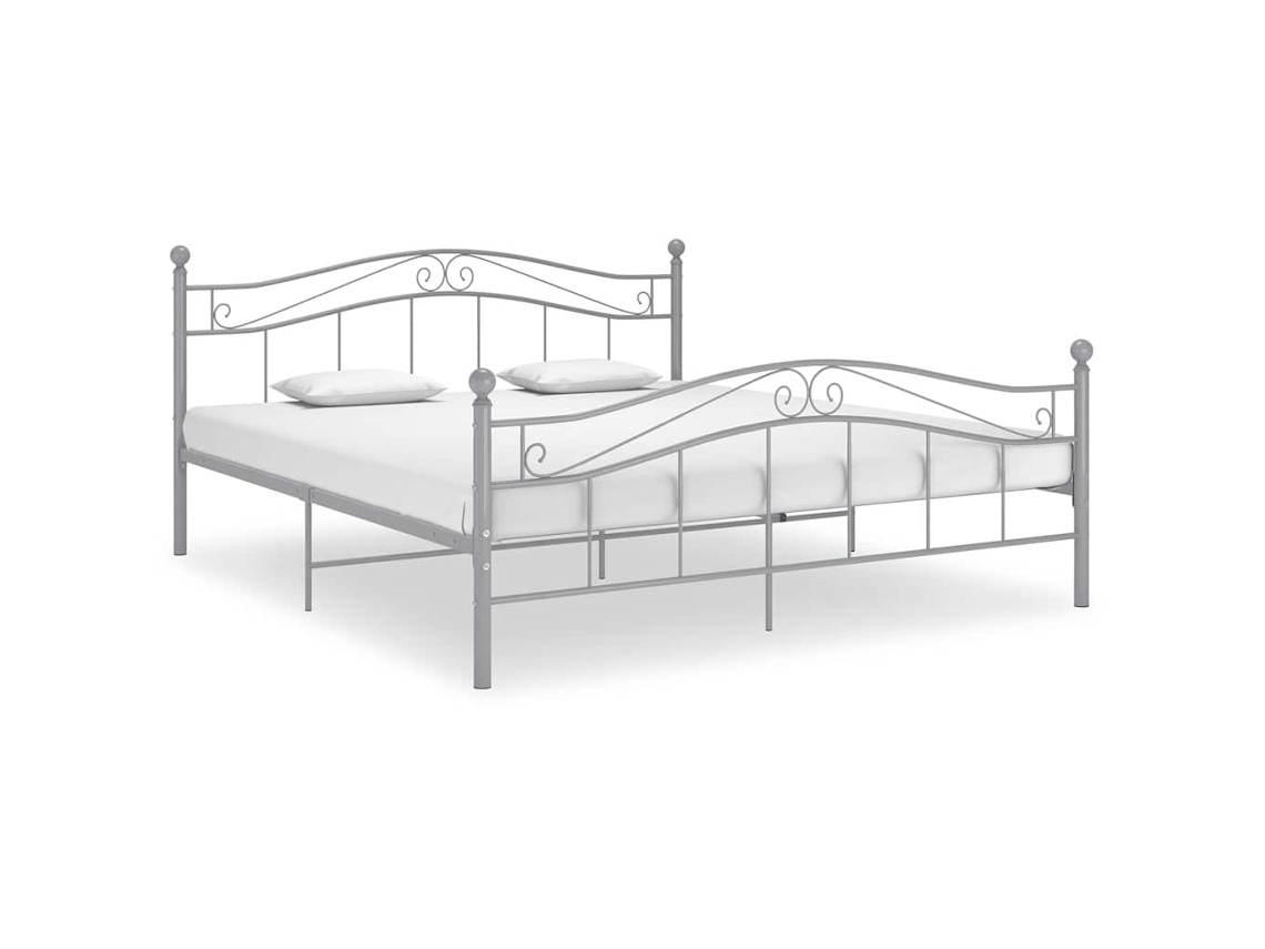 Vidaxl Estrutura De Cama 180x200 Cm Metal Cinzento