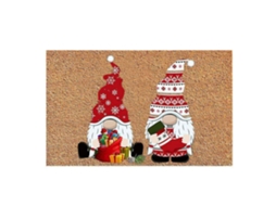 Tapete de boas-vindas natal com duende para entrada da casa, decorativo e anti-encardido LAXISCREED