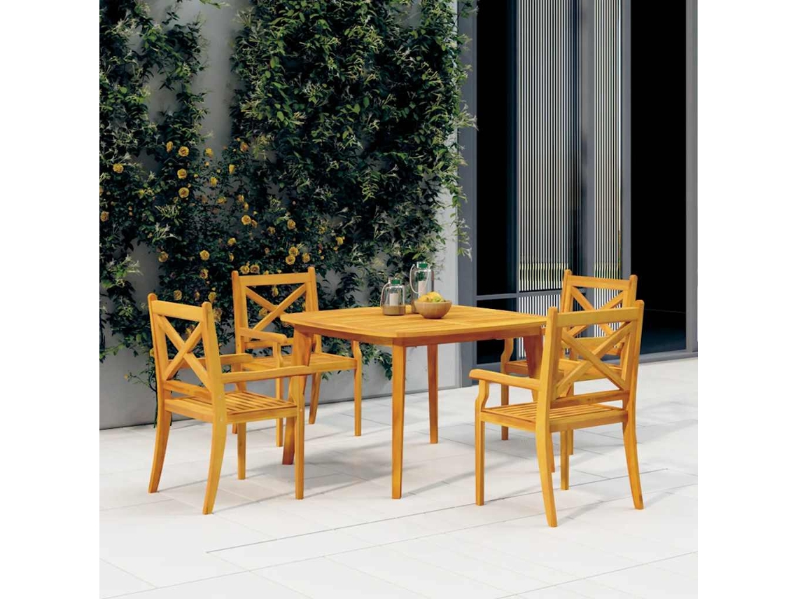 Vidaxl Mesa De Jardim 110x110x75 Cm Madeira De Acácia Maciça