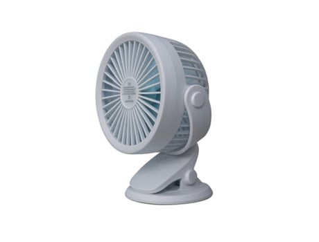 Ventoinha Com Mola Para Secretária, 3 Velocidades, Bateria Recarregável, Regulável, Cabo Incluído New Science Nf5 Branco
