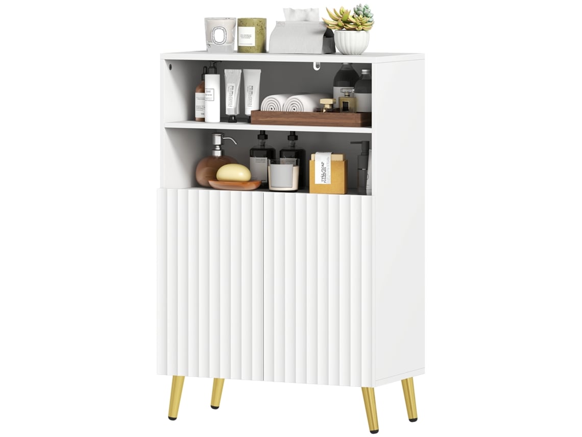 Armário de banheiro moderno com prateleiras abertas e portas 60x31,8x93cm ORBITRA COMMERCE