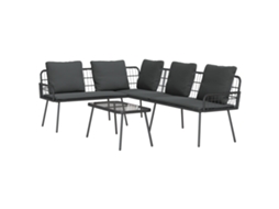 Conjunto 2 Conjunto De Sofás Para Exterior Vidaxl Preto Vime Pe (90 X 45 X 43 Cm)