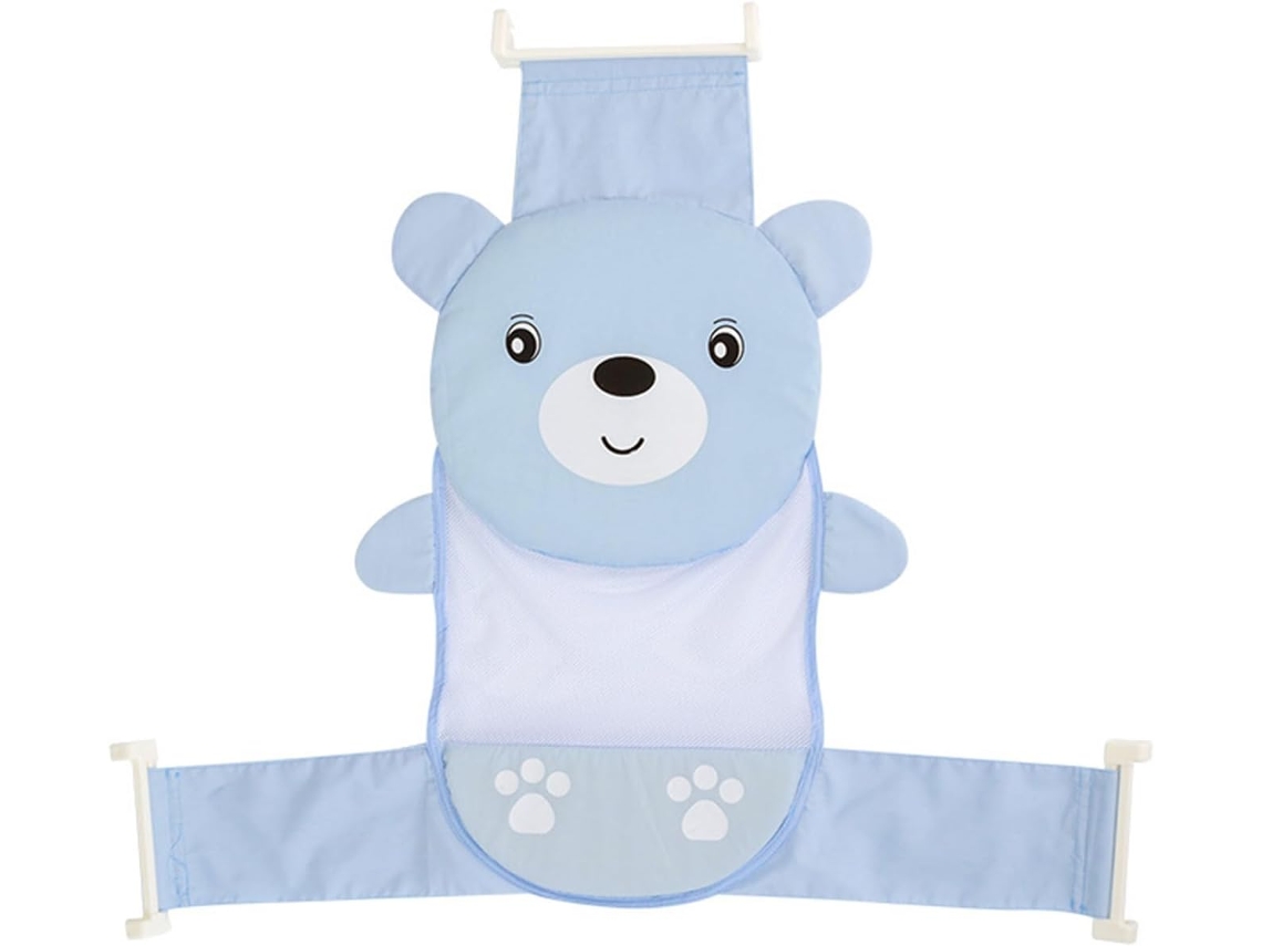 Rede De Banho Para Bebês Com Estampa Urso, Ajustável, Fecho Pressão,
