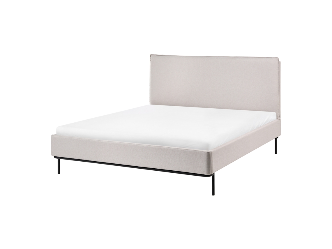 Cama Beliani Corio De Tela Beige 153x219x101